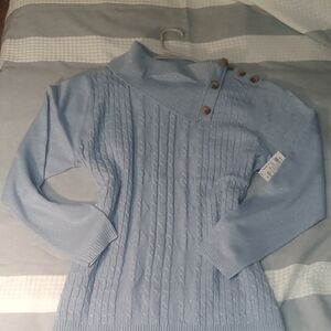 NWT Knit Blue Cowl Neck Sweater